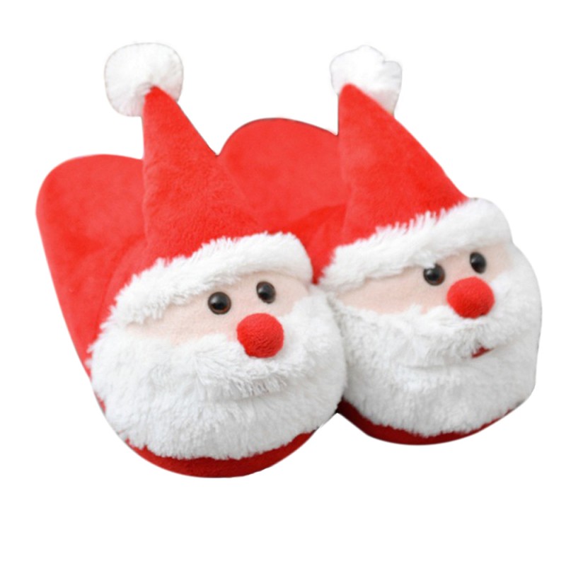 Cozy Christmas Santa Plush Slippers Memory Foam Non Slip Cotton Warm ...