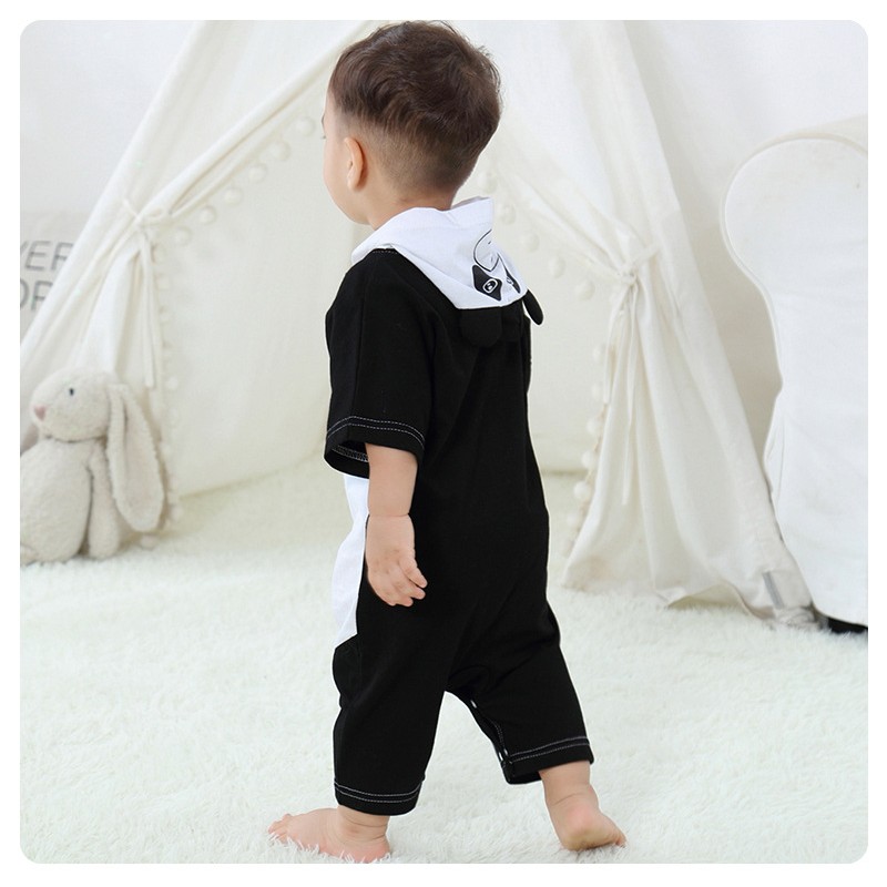 Toddler Baby Boy Checkerboard Print Romper Short/Long Sleeve Hooded Plaid Jumpsuit Bodysuit Outfit Summer Clothes