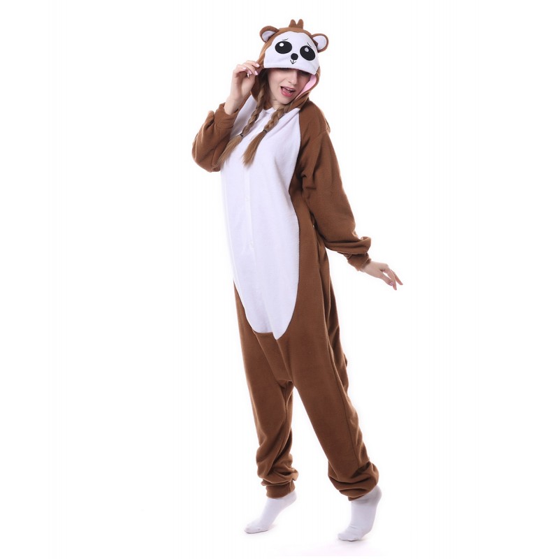 Brown Monkey Onesie Pajama Animal Costumes For Women & Men