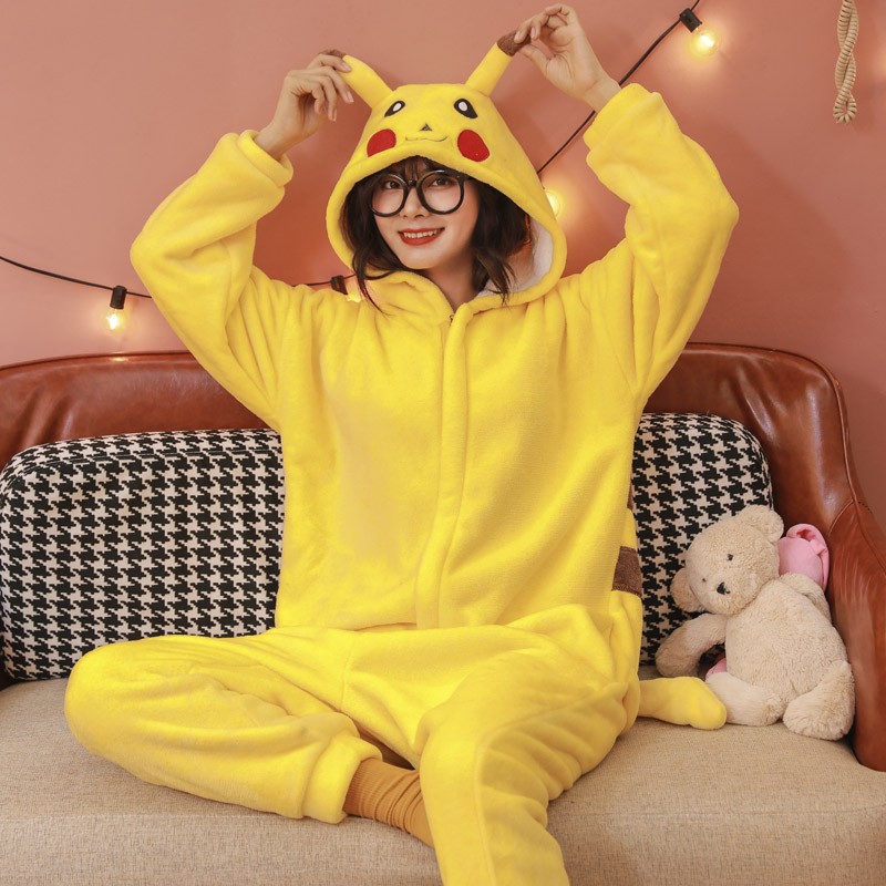 Em promoção! Pikachu Onesie Zíper Pijama Cosplay Traje Para O Halloween De  Uma Peça De Pokemon Kigurumi De Flanela De Corpo Inteiro De Pijamas Toda A  Roupa
