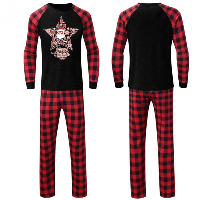 Matching Family Christmas Pajamas 2022 Pjs Plaid Pajama Pants Printed Tops
