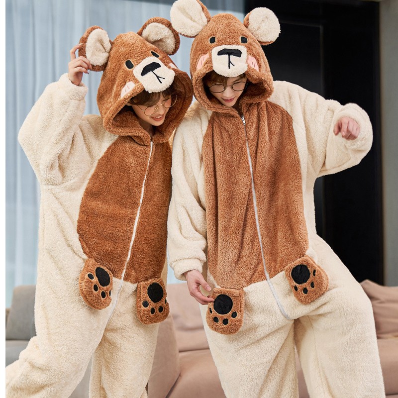 Bear Pajamas Kigurumi Adult Animal Onesies For Women Winter