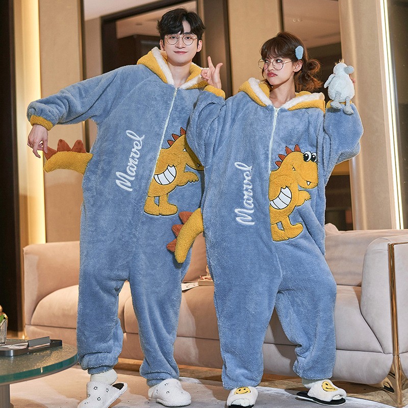 Dino Onesie Pajamas Animal Cartoon Matching Pjs For Couples