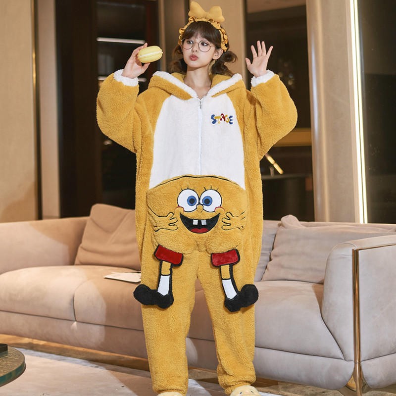Spongebob Onesie Pajamas Anime Jumpsuit For Couples