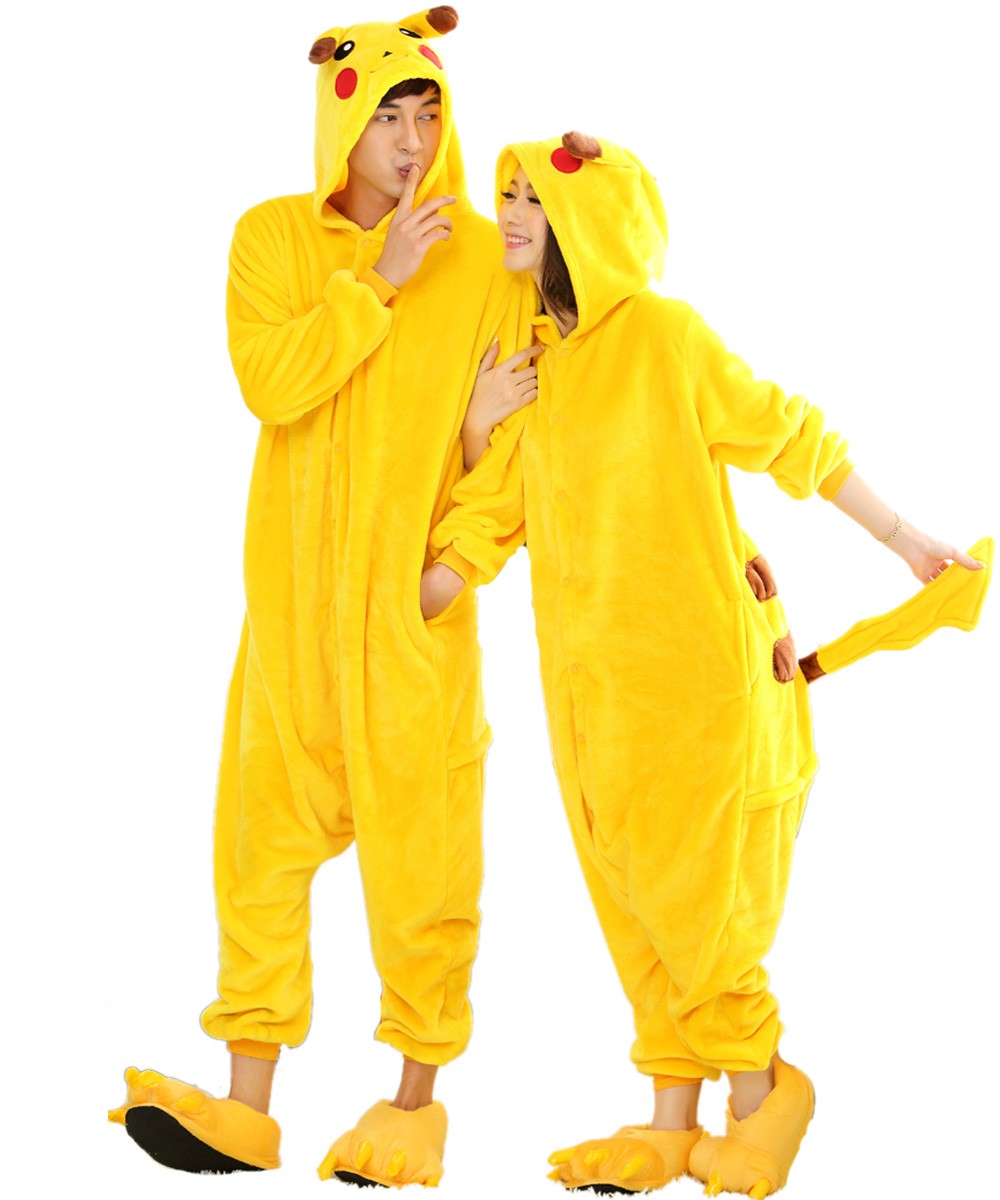 Pikachu Kigurumi Onesie Pajamas Animal Costumes For Women Men