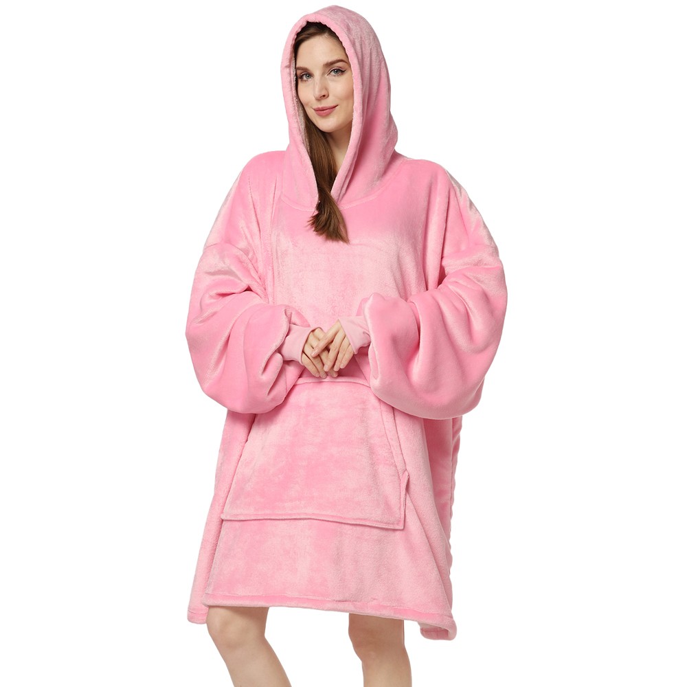 Pink 2024 hoodie blanket