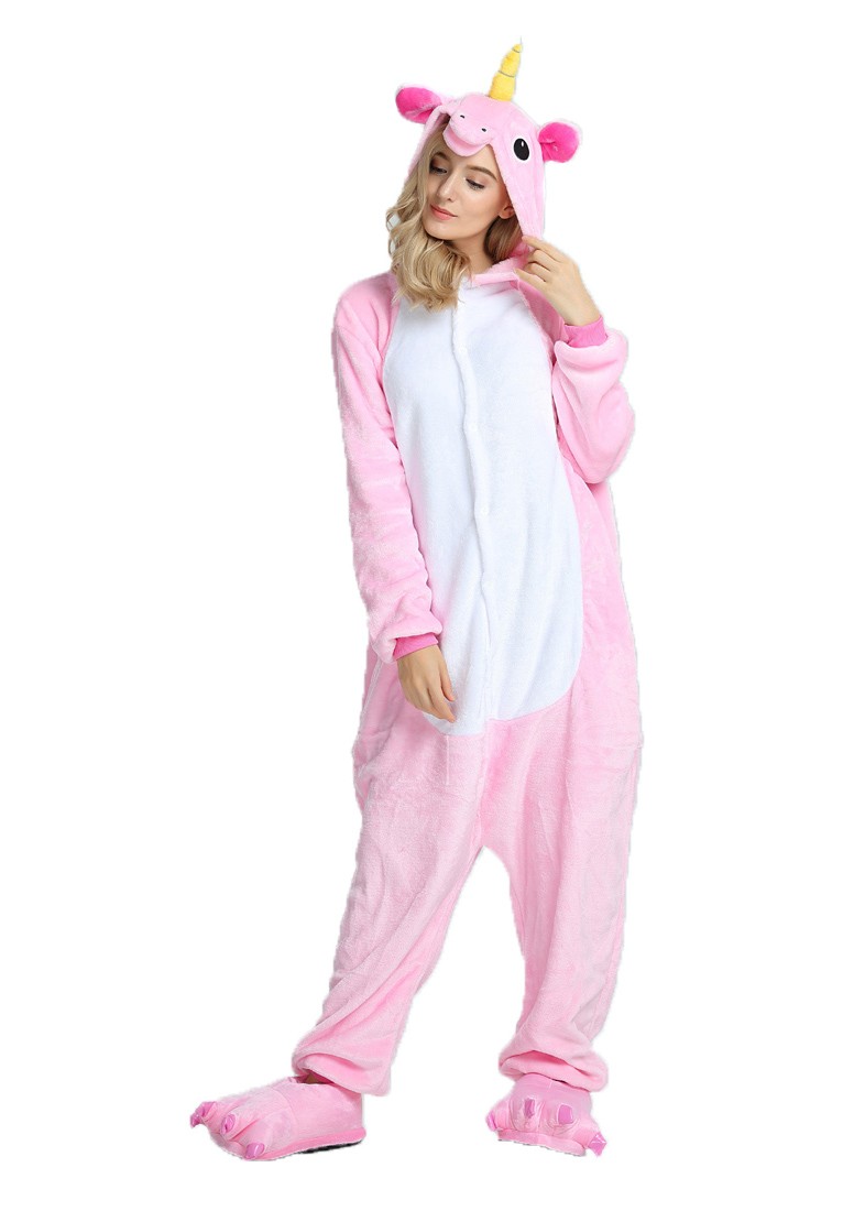 Pink Unicorn Kigurumi Onesie Pajamas Animal Costumes For Women & Men