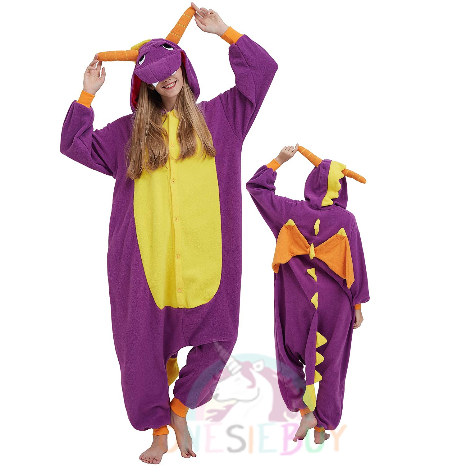 Purple Dragon Onesie For Adult Animal Costumes For Women Men